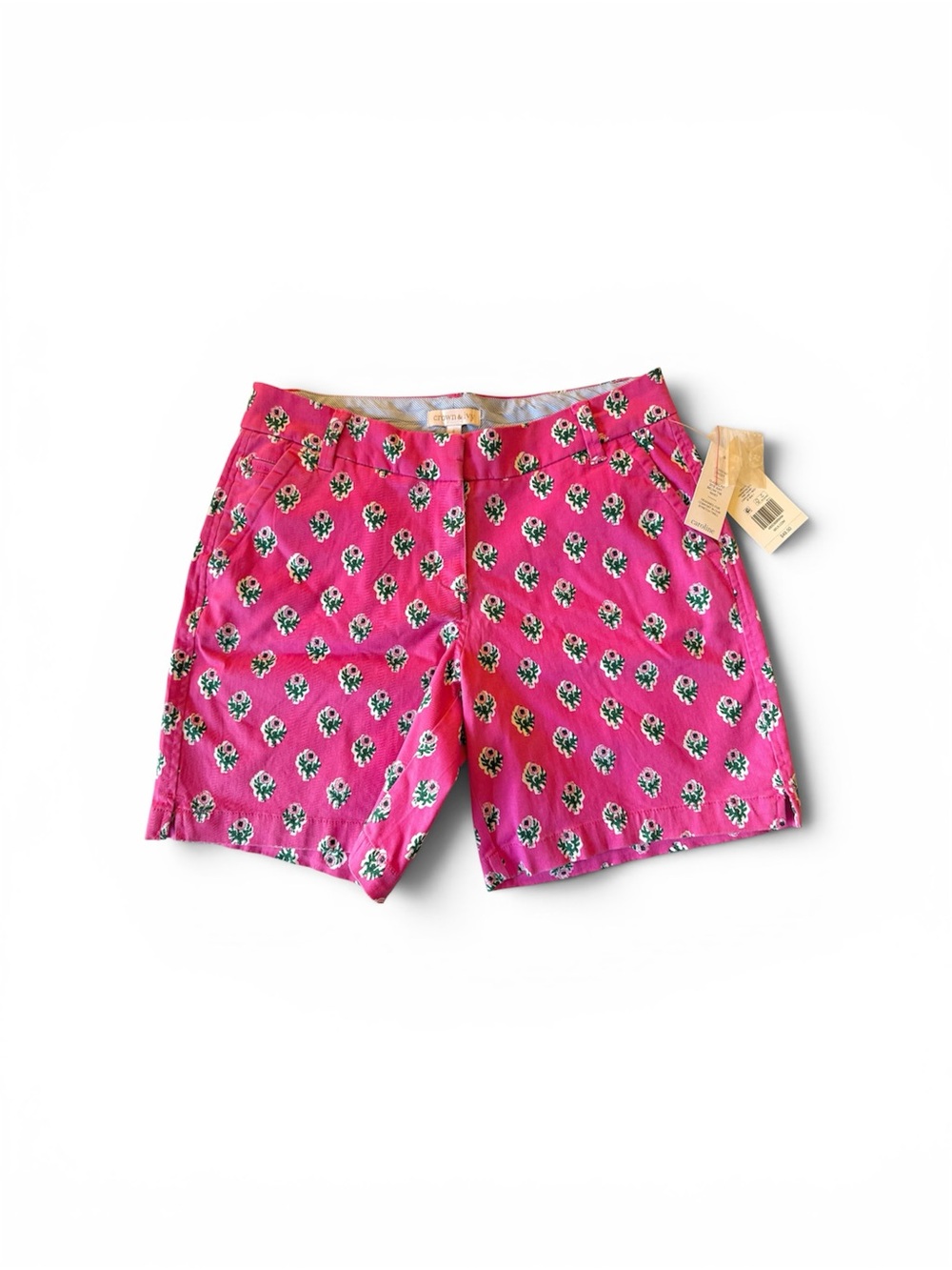 New Crown & Ivy Caroline 7” inseam Floral Pink Shorts